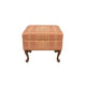 Versace - Style Neoclassical Ottoman - Terracotta & Gold Greek Key