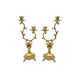 Vintage Pair of Ornate Brass 2-Arm Candelabras | Rococo Style | Scroll & Leaf Design | c.1950s–1970s