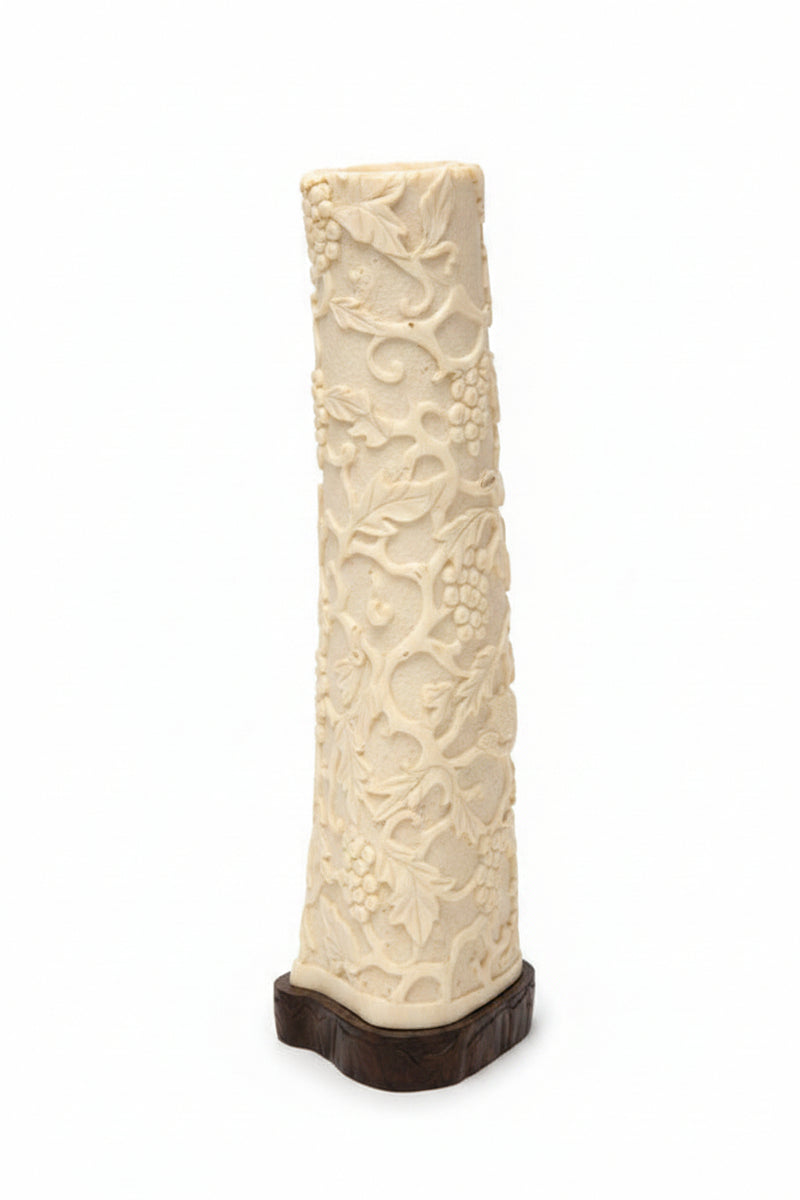 Vintage Hand-Carved Bone Oriental Ornament Carved