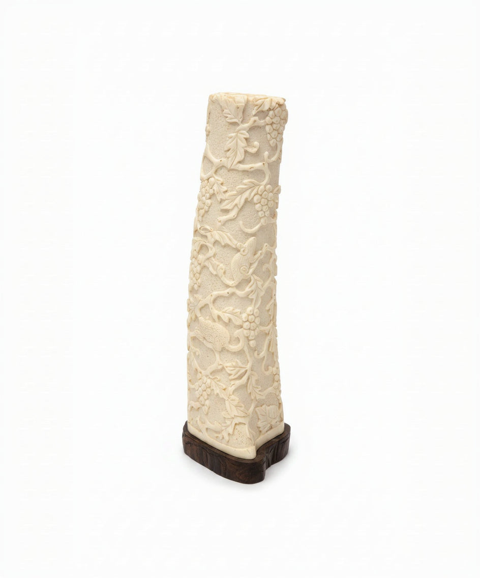 Vintage Hand-Carved Bone Oriental Ornament Carved