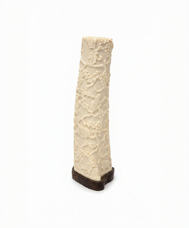 Vintage Hand-Carved Bone Oriental Ornament Carved