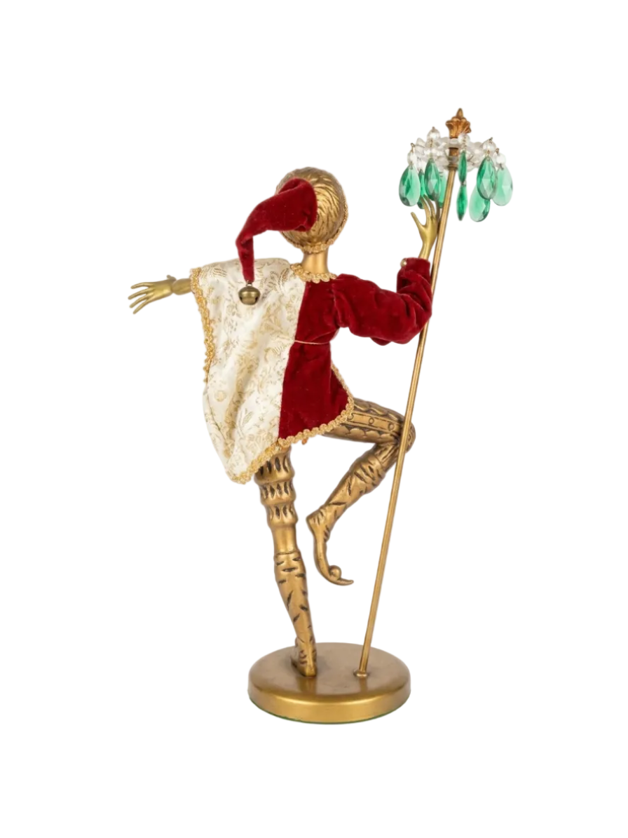Vintage Mid Century Italian Pixie Jester Lamp Venetian Harlequin Figural