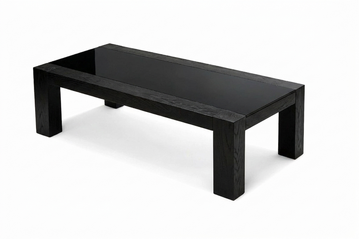 Adriatic Furniture Bravo Coffee Table | Solid Wood & Black Glass 130cm