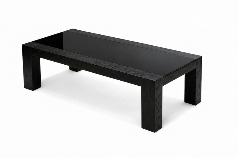 Adriatic Furniture Bravo Coffee Table | Solid Wood & Black Glass 130cm
