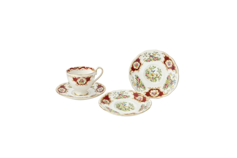 Rare Foley China Broadway Tea Trio — Chelsea Bird 1936