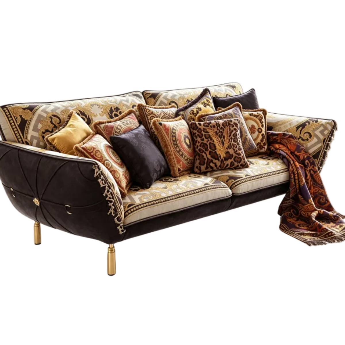Designer Inspired 2-Seater Sofa | Microfiber & Jacquard