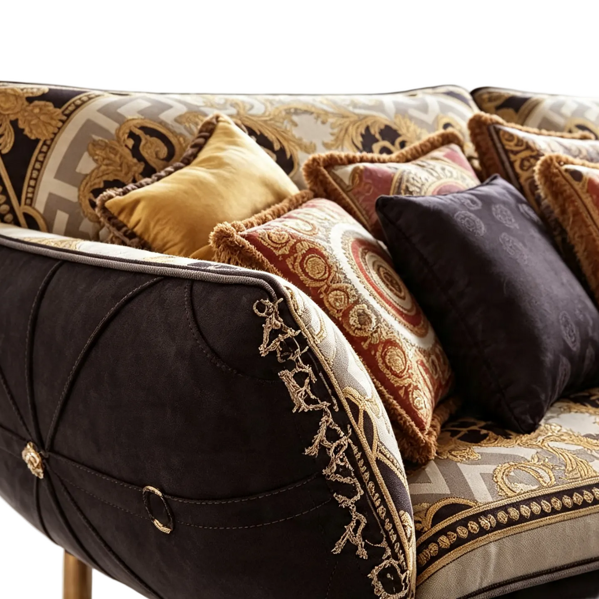 Designer Inspired 2-Seater Sofa | Microfiber & Jacquard