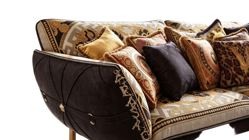 Designer Inspired 2-Seater Sofa | Microfiber & Jacquard