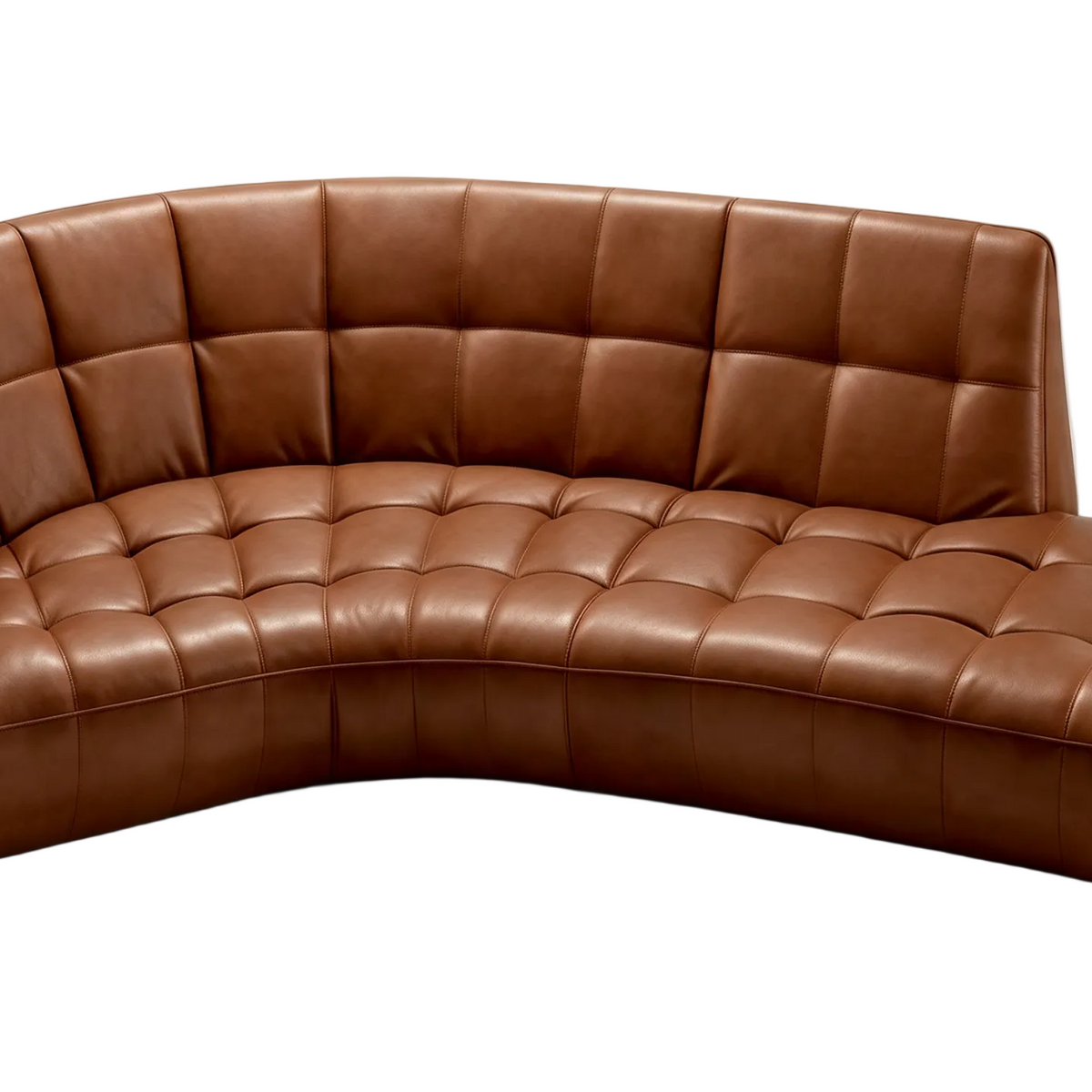 Designer Inspired Curved Waxed Leather Modular Sofa