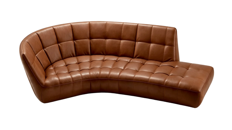 Designer Inspired Curved Waxed Leather Modular Sofa