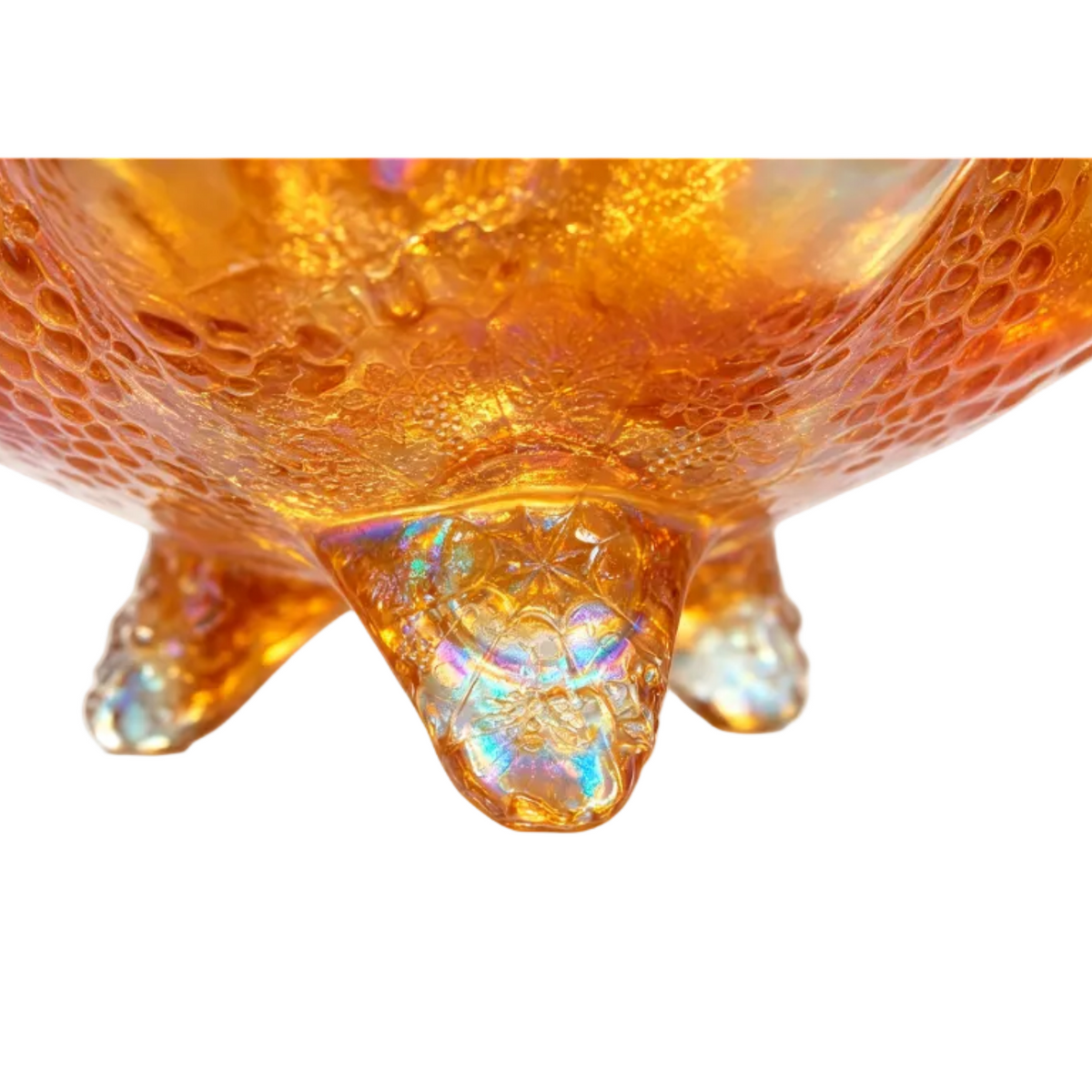 Fenton Marigold Peacock & Grape Carnival Glass Bowl