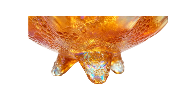 Fenton Marigold Peacock & Grape Carnival Glass Bowl