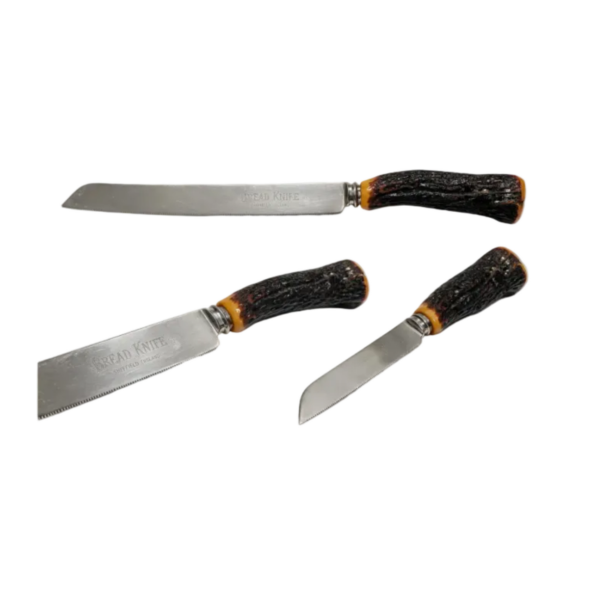Sheffield Serrated Bread Knife with Stag Antler Handle