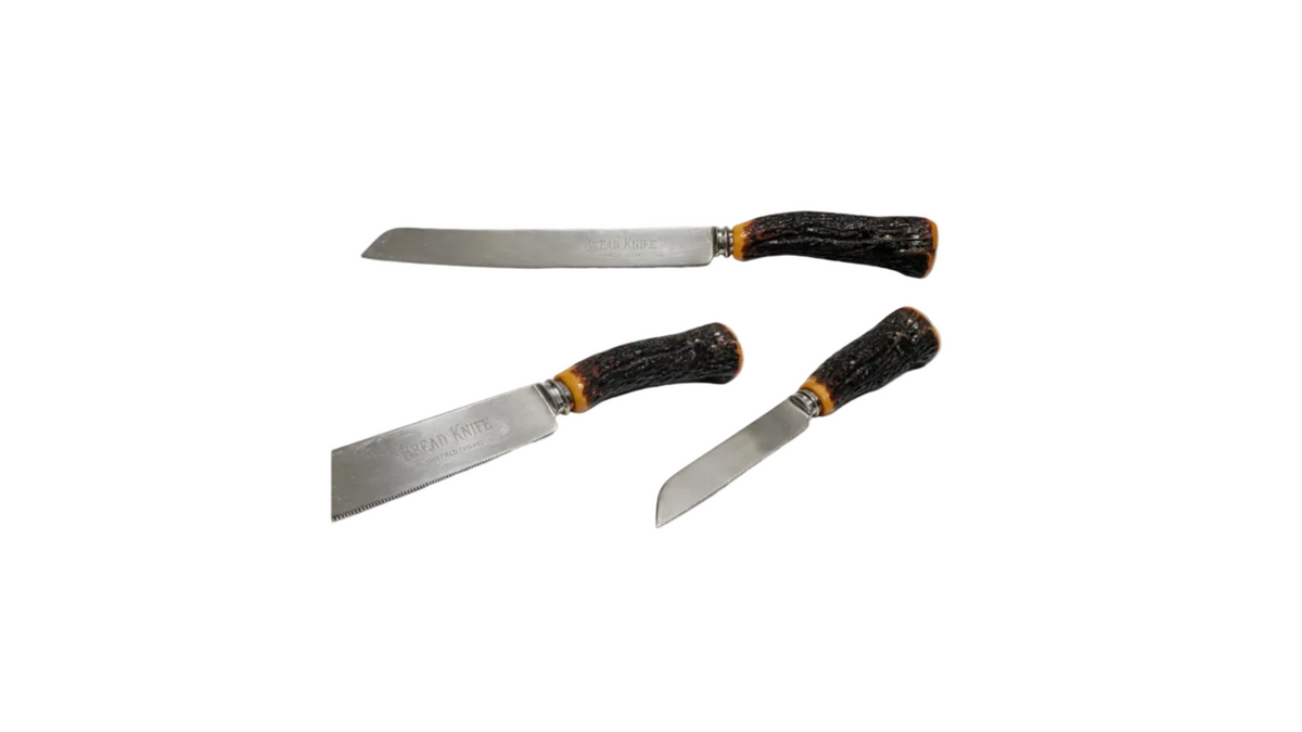 Sheffield Serrated Bread Knife with Stag Antler Handle