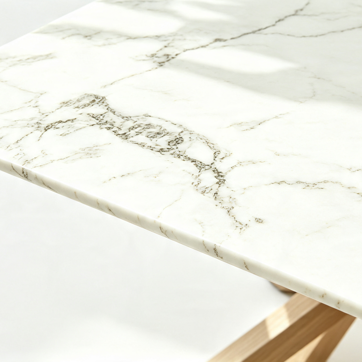 Luxury Calacatta Marble Dining Table – Oak Spider Base