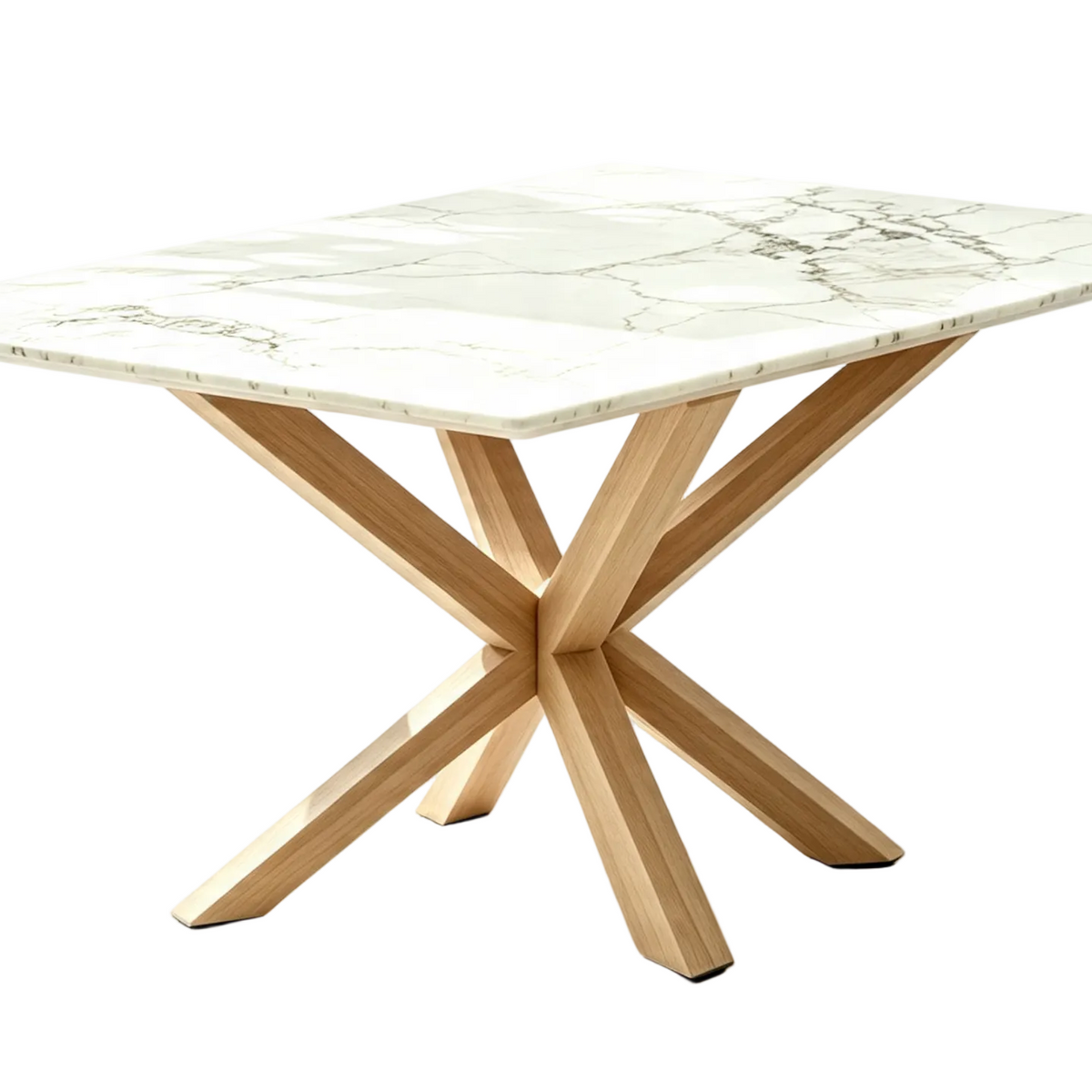 Luxury Calacatta Marble Dining Table – Oak Spider Base