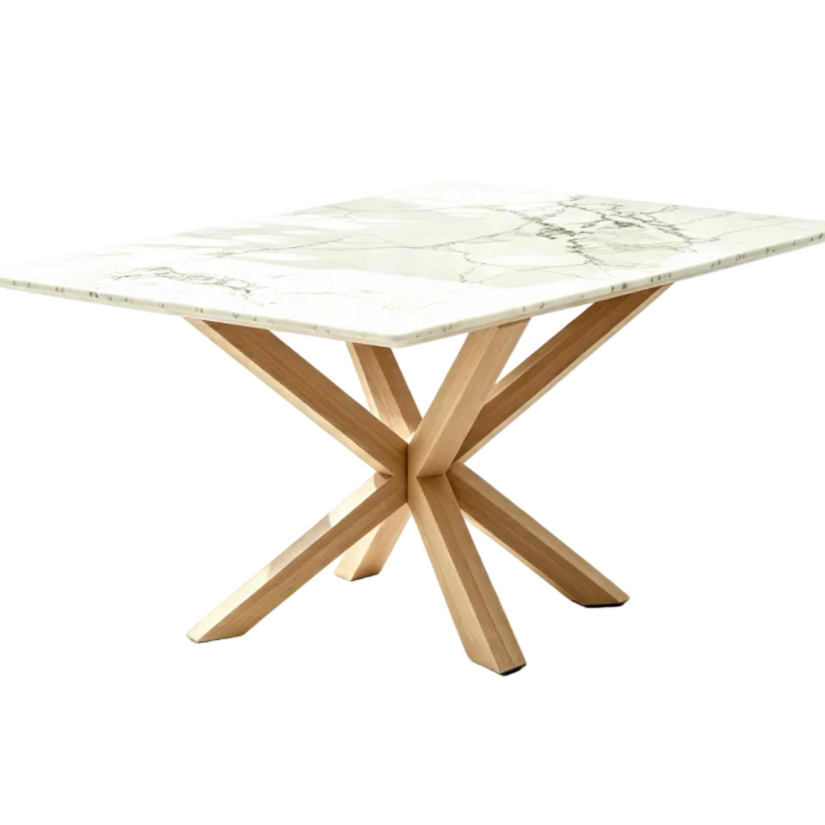 Luxury Calacatta Marble Dining Table – Oak Spider Base