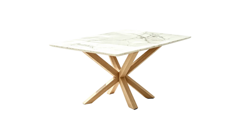 Luxury Calacatta Marble Dining Table – Oak Spider Base