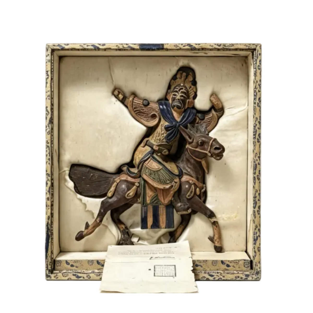 Antique Chinese Terracotta Warrior on Horseback — Qing