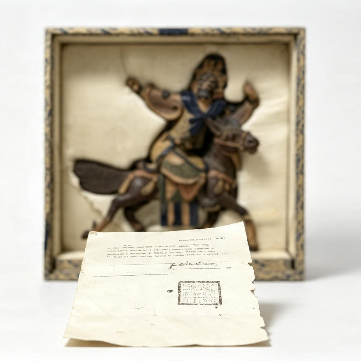 Antique Chinese Terracotta Warrior on Horseback — Qing