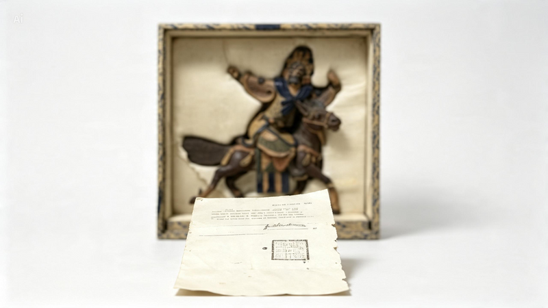 Antique Chinese Terracotta Warrior on Horseback — Qing