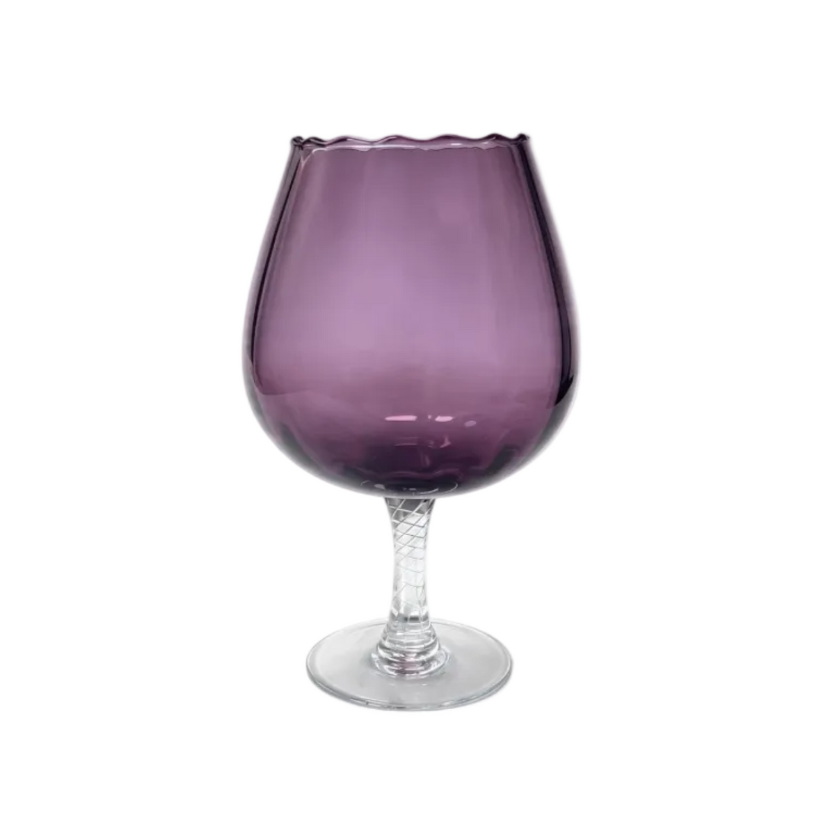 1960s Italian Empoli Amethyst Purple Glass Brandy Vase