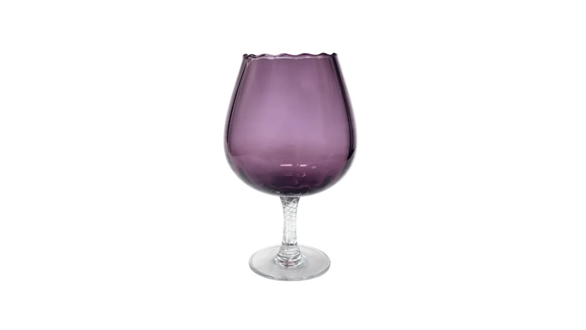 1960s Italian Empoli Amethyst Purple Glass Brandy Vase