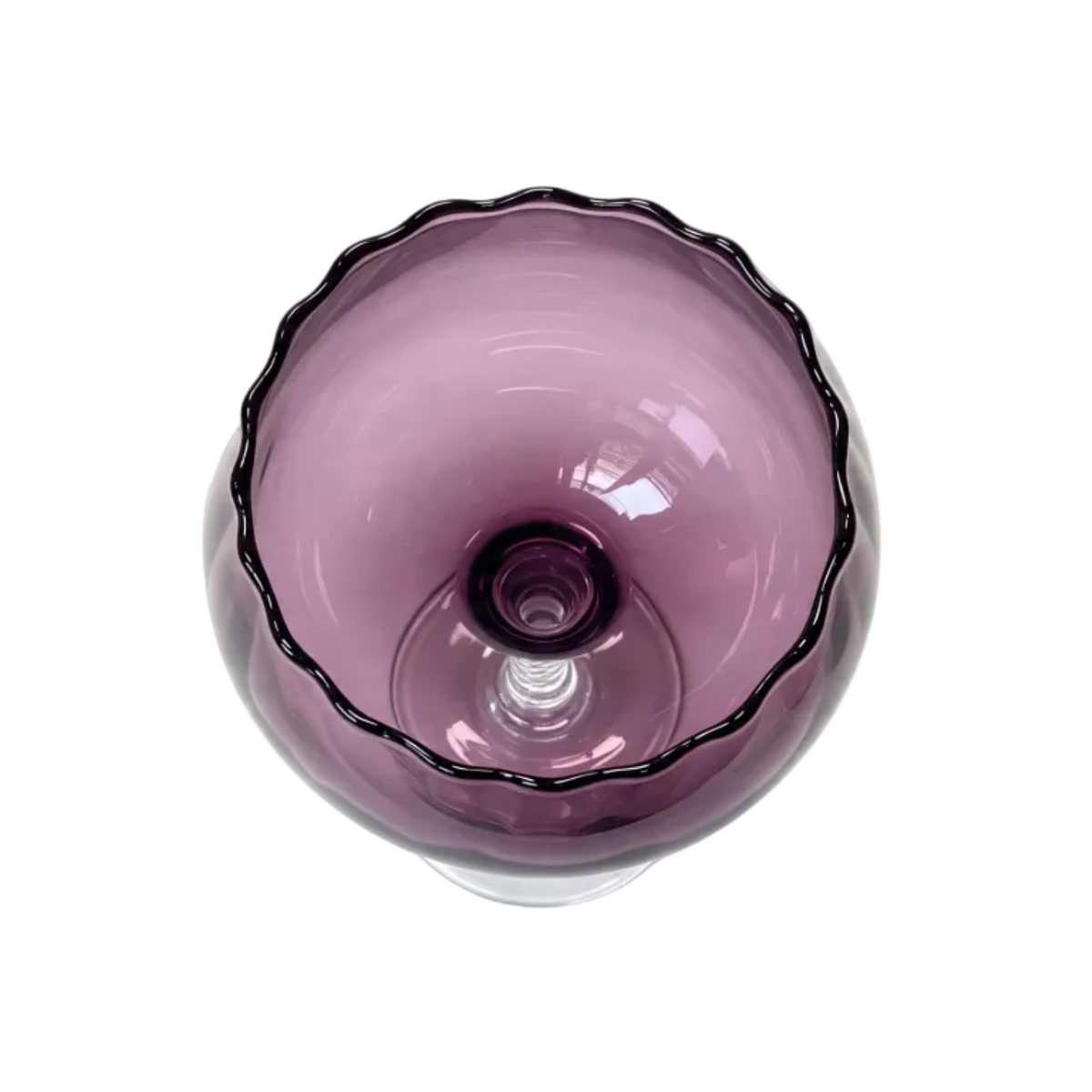 1960s Italian Empoli Amethyst Purple Glass Brandy Vase