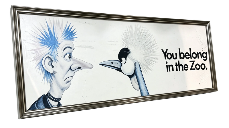 Pair Rare Vintage Melbourne Zoo Posters 'You Belong In The Zoo'