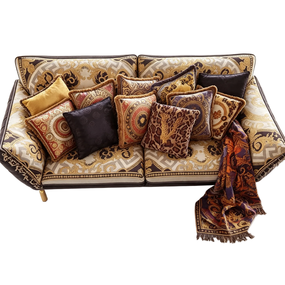 Designer Inspired 2-Seater Sofa | Microfiber & Jacquard