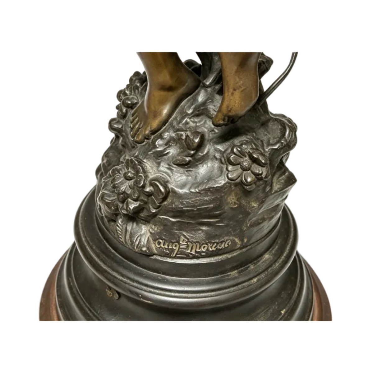 Antique Art Nouveau Lamp — Le Temps des Roses, Auguste Moreau