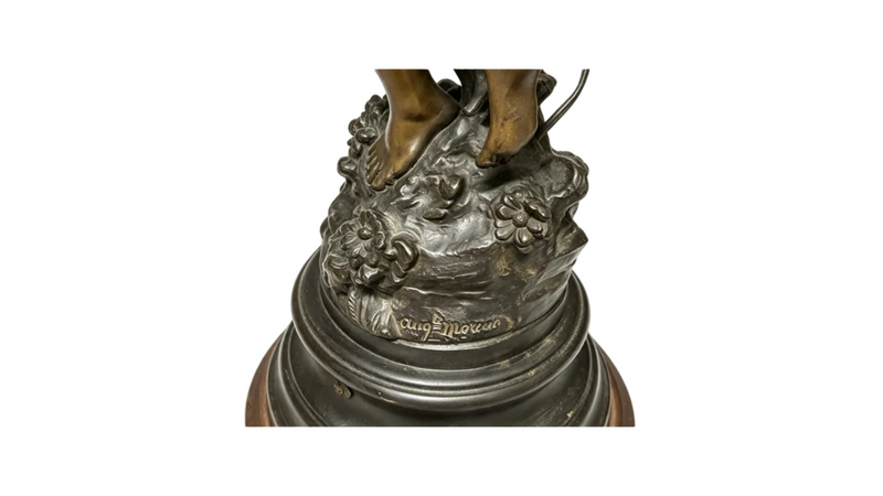 Antique Art Nouveau Lamp — Le Temps des Roses, Auguste Moreau