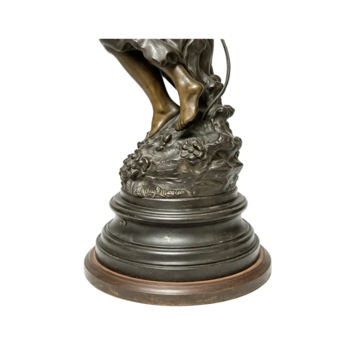Antique Art Nouveau Lamp — Le Temps des Roses, Auguste Moreau