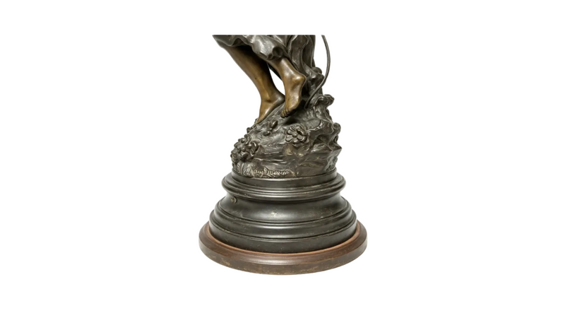 Antique Art Nouveau Lamp — Le Temps des Roses, Auguste Moreau