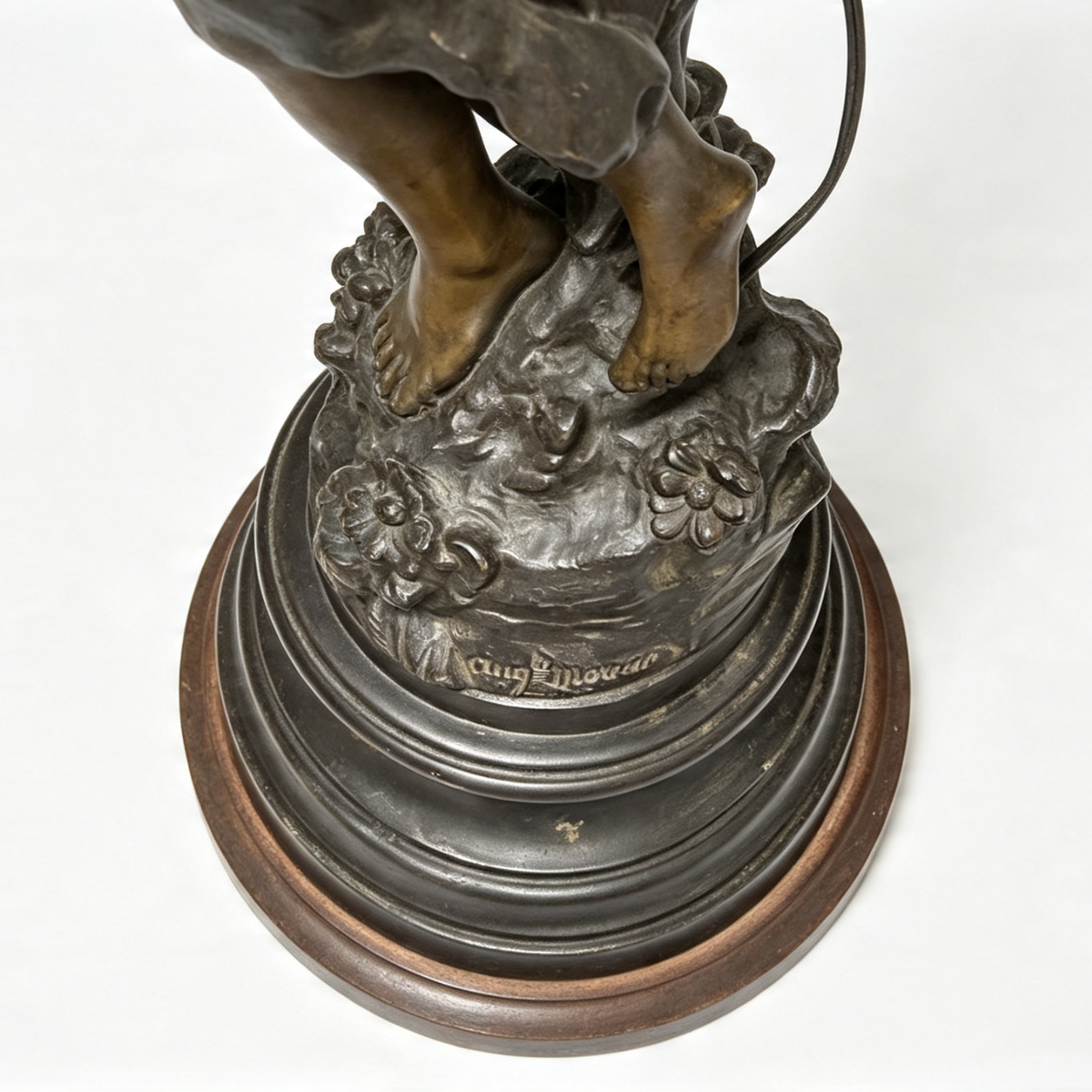 Antique Art Nouveau Lamp — Le Temps des Roses, Auguste Moreau