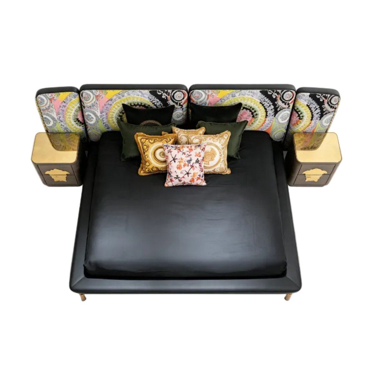 Designer Inspired King Size Bed Frame Tapestry Headboard