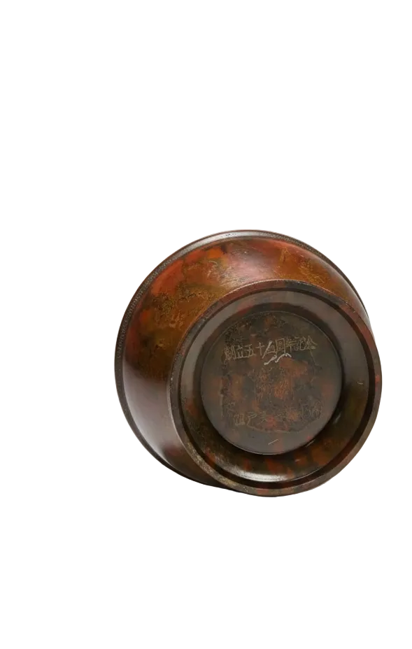 Vintage Japanese Bronze Commemorative Vase Dragon Handles & Phoenix Relief|286963894072