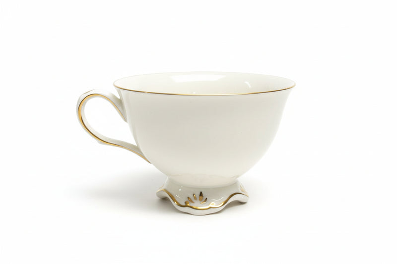 Trent & Dunne Homewares Elegant Cream Ceramic Tea Set 9pc Service With Gold Trim|286993012932