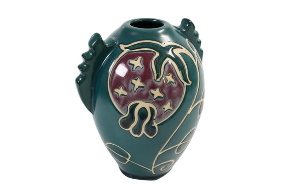 Art Nouveau Floral Hand-Painted Ceramic Pottery Vase|286918981178