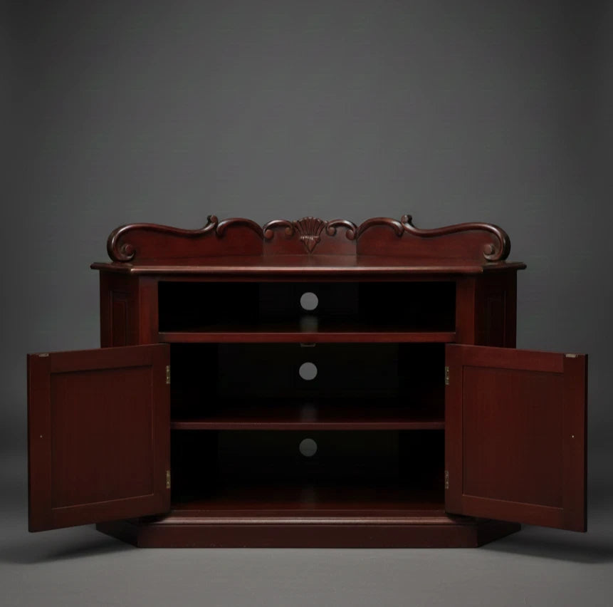 Wohlers Signature Mahogany Corner TV Entertainment Unit - 2 Door Cabinet|286940130071