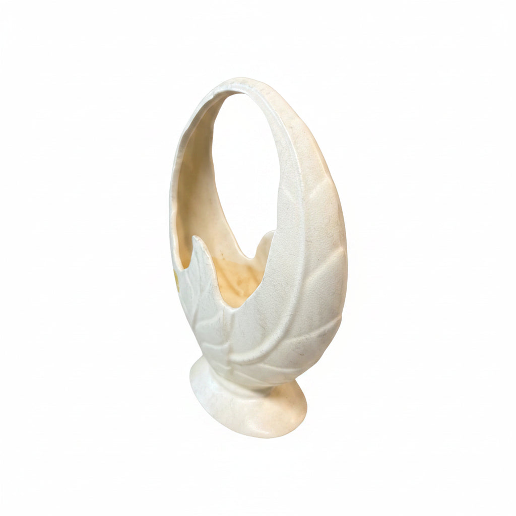 Vintage Beswick Ware Art Deco Cream Leaf Basket Vase Art Pottery Made in England|286915164672