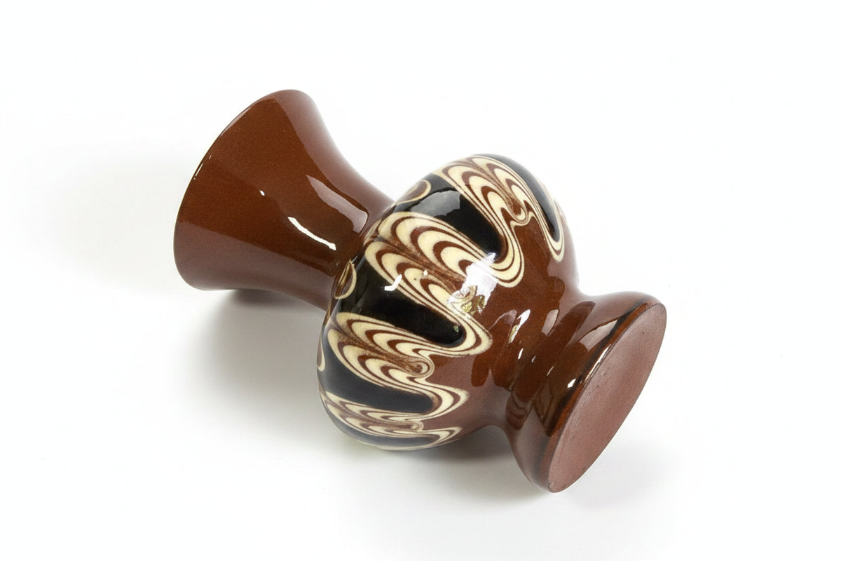 Vintage Troyan Pottery Vase Tiny Bulgarian Folk Art Jug Brown Drip Glaze Small|286938163154