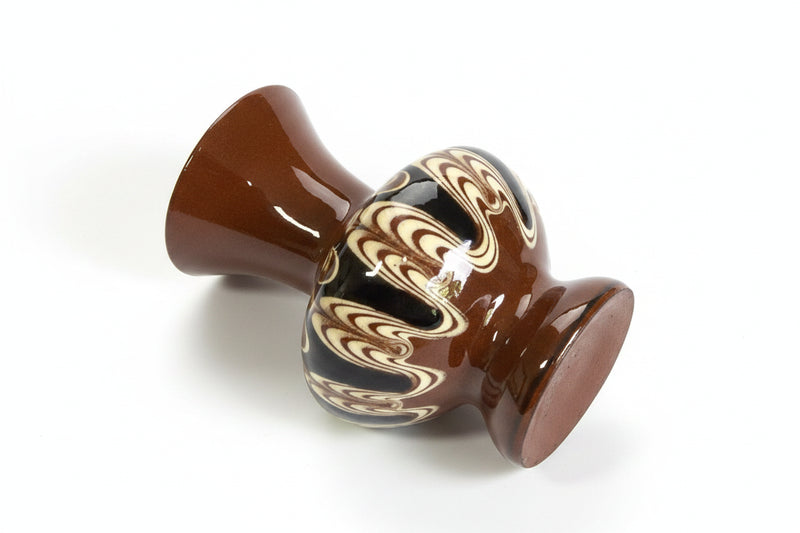 Vintage Troyan Pottery Vase Tiny Bulgarian Folk Art Jug Brown Drip Glaze Small|286938163154