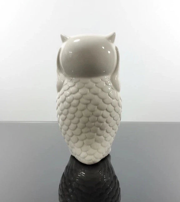 Vintage-Style White Ceramic Owl Figurine|287067117108