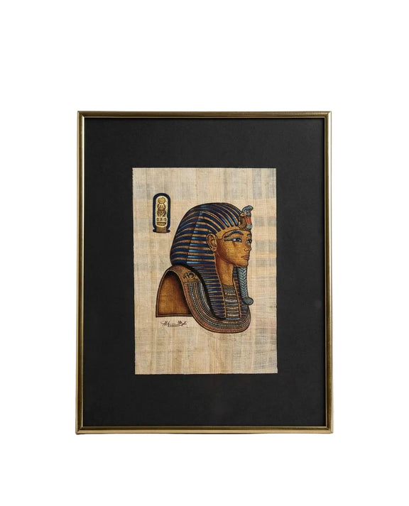 Egyptian Papyrus Art - Pharaoh Tutankhamun Profile - Authentic Papyrus|287254904984