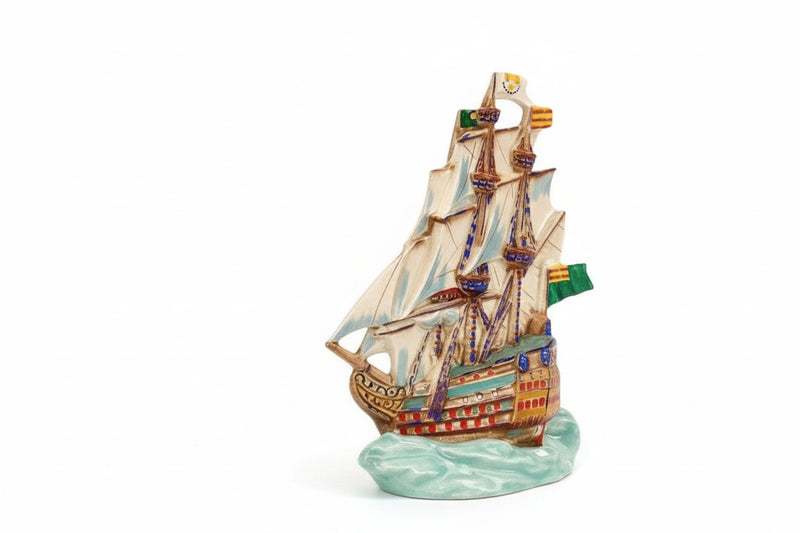 Vintage Art Deco Czech Pottery Sailing Ship Galleon Figurine 13956 Model|286941012085