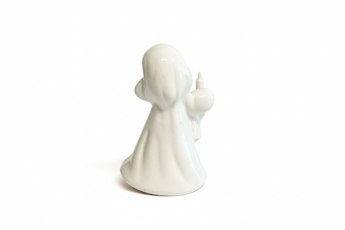 Vintage Ceramic Sleepy Girl Holding Doll White, 3” Tall|286879086912