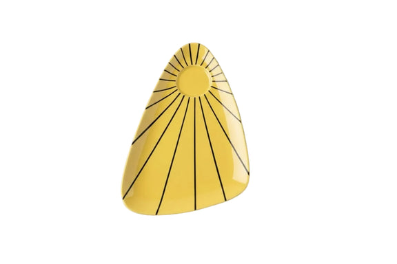 RARE VINTAGE CROWN DEVON Snack Set Black & Yellow Mid-Century Modern 1052|286917168756