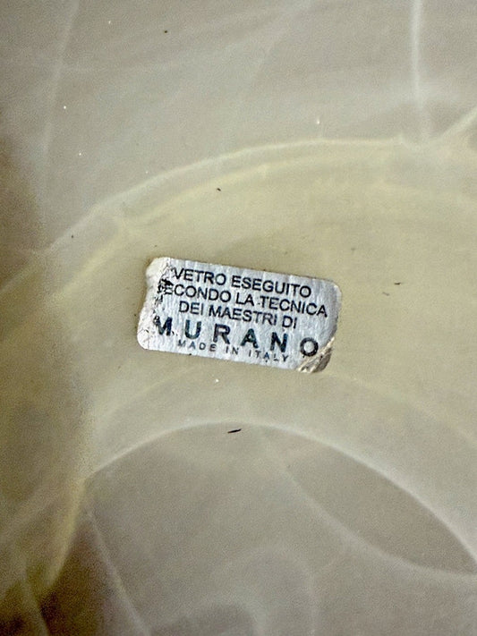 Murano Glass Pedestal Bowl/Centerpiece with Capodimonte Calla Lilies|286943602779