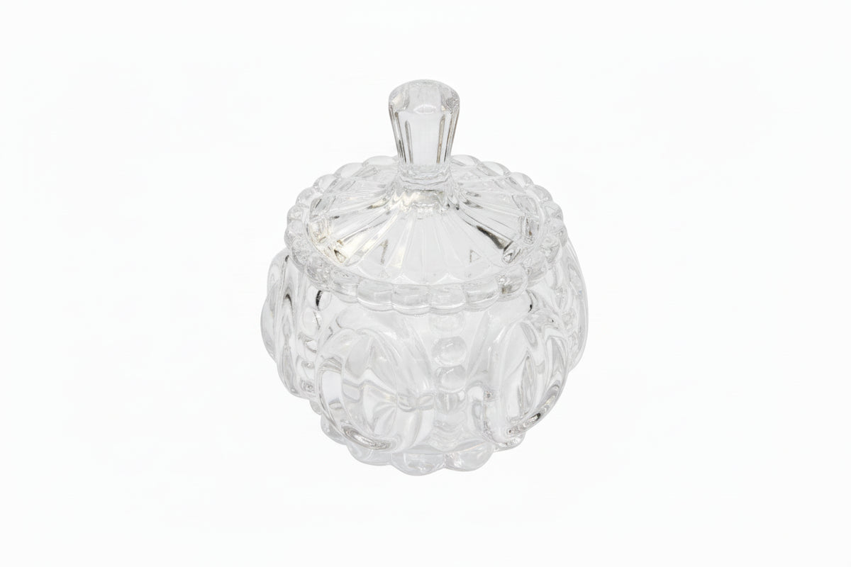 Vintage Clear Pressed Glass Covered Dish/Candy Jar |286911187290